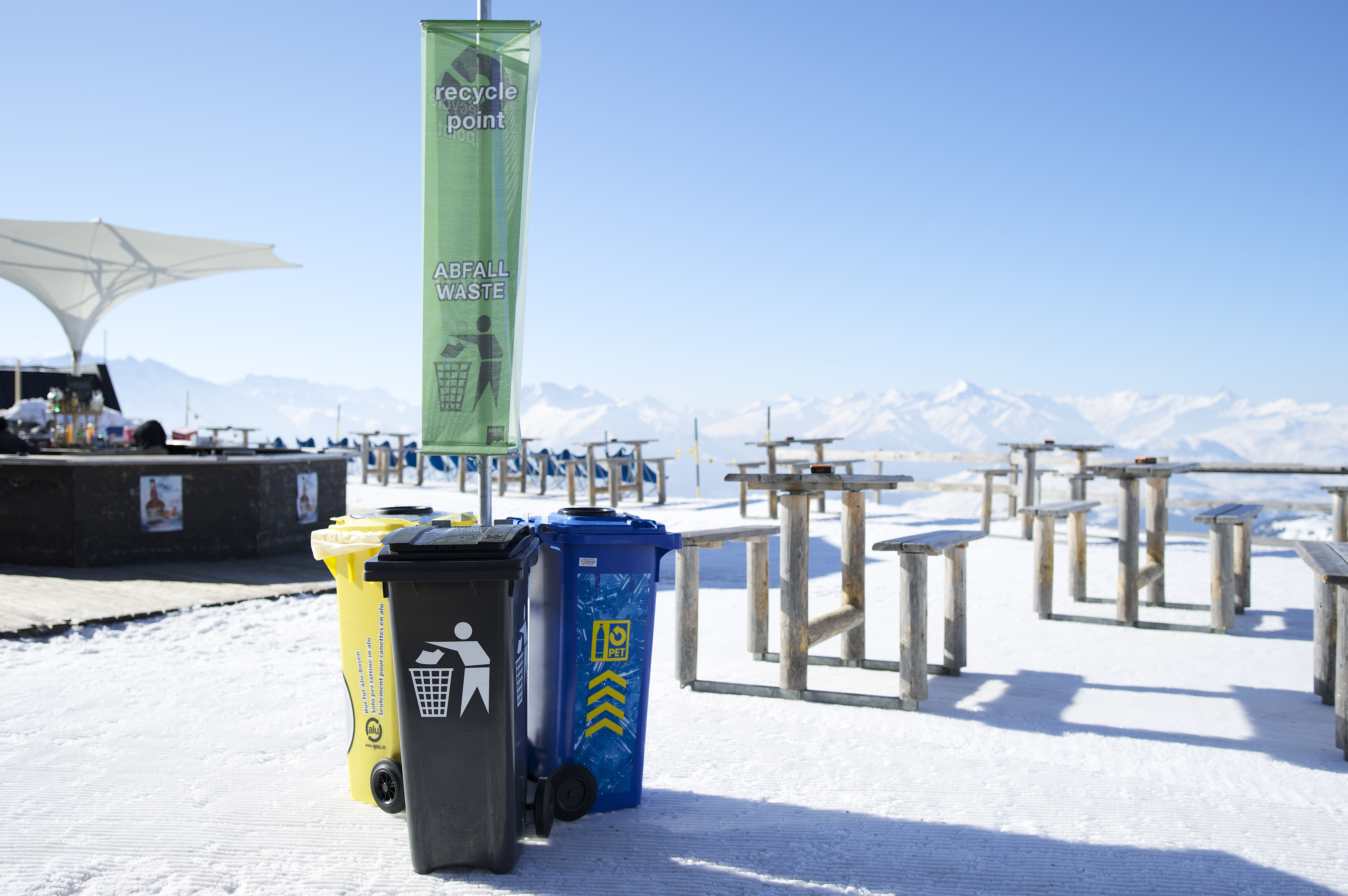 Recycling Gastronomie, © Weisse Arena Bergbahnen AG, Gaudenz Danuser